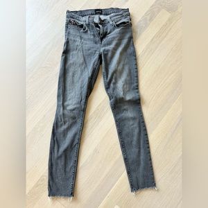 Hudson, Krista Super Skinny Jeans, dark grey wash, ram hem.  Size 26.